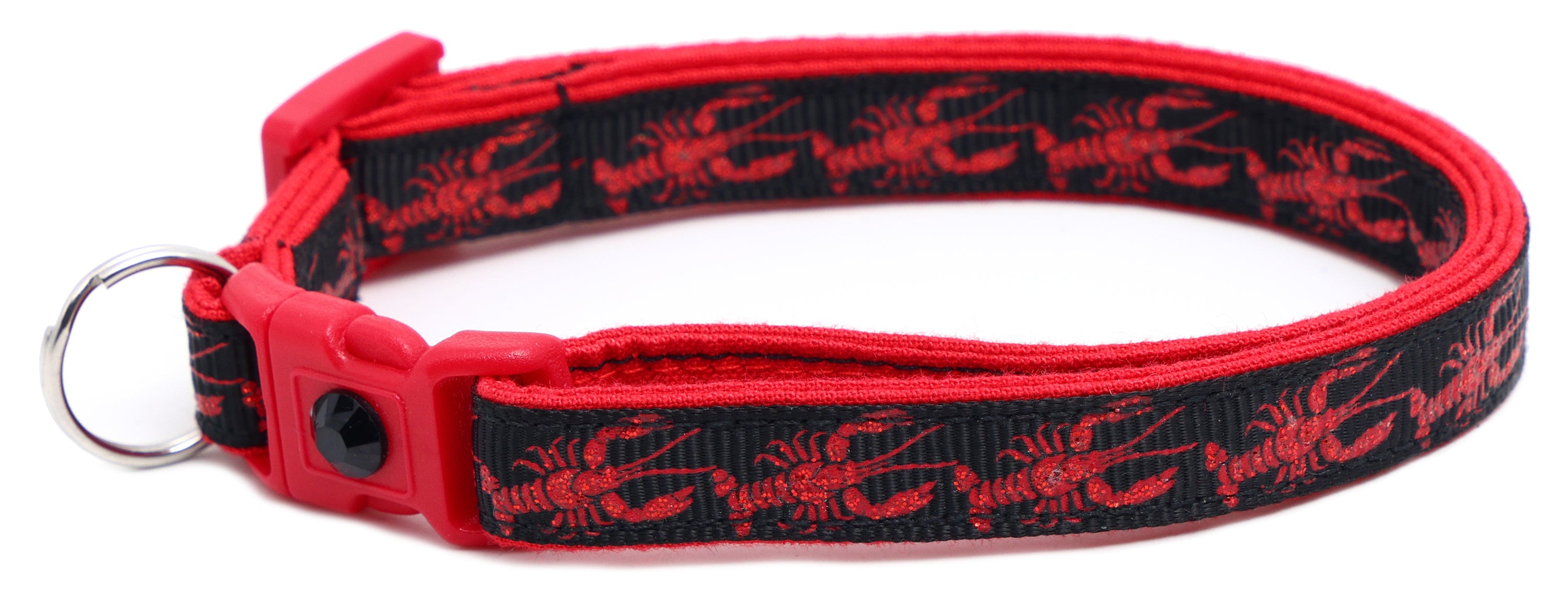 Lobster Breakaway Cat Collar made of reinforced cotton, featuring a breakaway clip and customizable options.